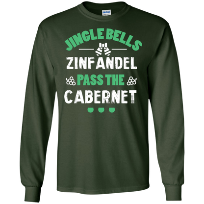 Christmas T-Shirt Jingle Bells Zinfandel Pass The Cabernet Forest Green