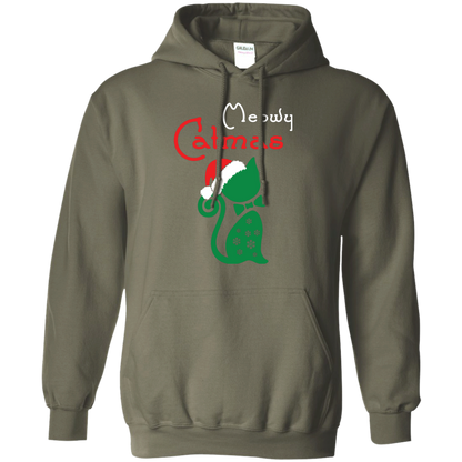 Cat Christmas T-Shirt Meowy Catmas Military Green
