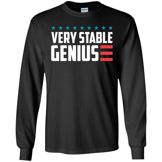 Funny Political T-shirt Very Stable Genius Black