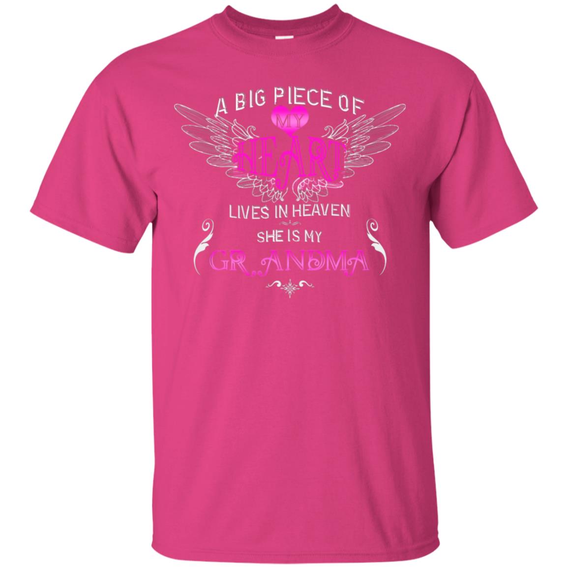 A Big Piece Of My Heart Lives In Heaven She Is My Grandma Grandchildren Gift Shirt Heliconia