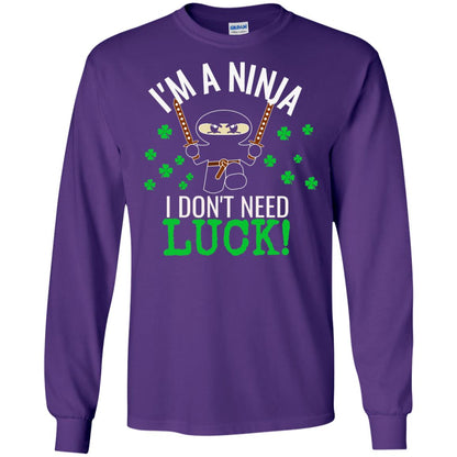 Ninja Luck Green St. Patrick_s Day T-shirt Purple