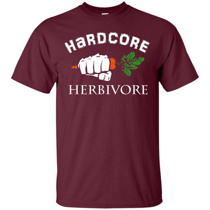 Hardcore Herbivore Vegetarians T-shirt Maroon