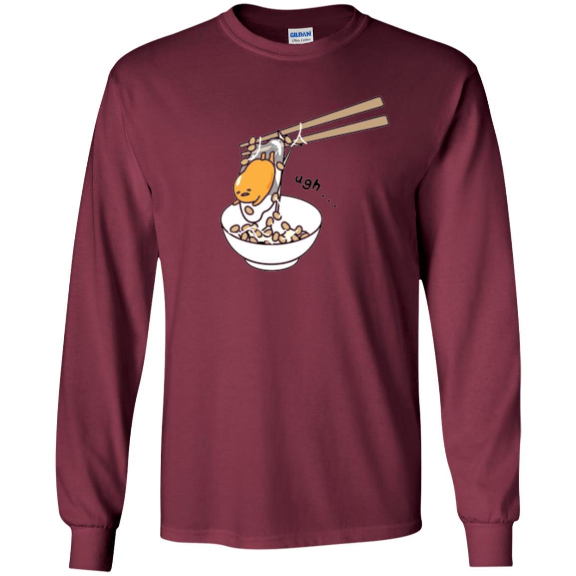 Cartoon T-shirt Gudetama Chopsticks Maroon