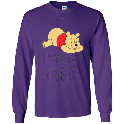Bear Lover T -shirt I_m Not Lazy I_m Just On Stand By Purple