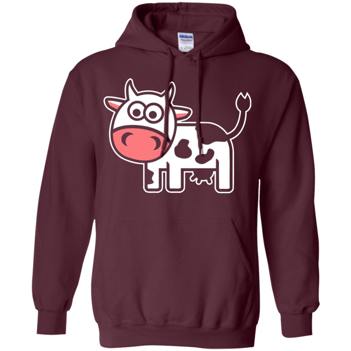 Cute Comic Cow Lover T-shirt Maroon