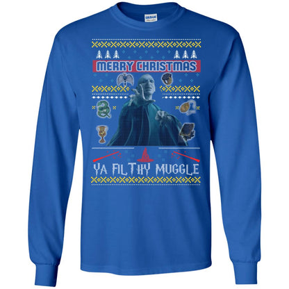 Merry Christmas Ya Filthy Muggle Harry Potter Fan T-shirtG240 Gildan LS Ultra Cotton T-Shirt