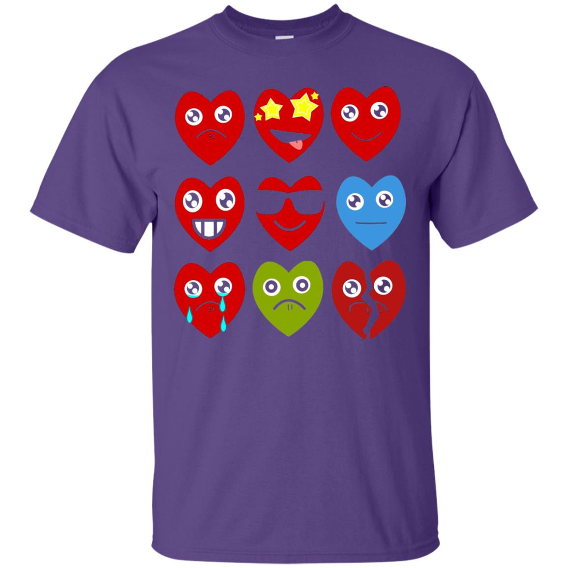Valentine_s Day T-shirt Heart Emojis Purple