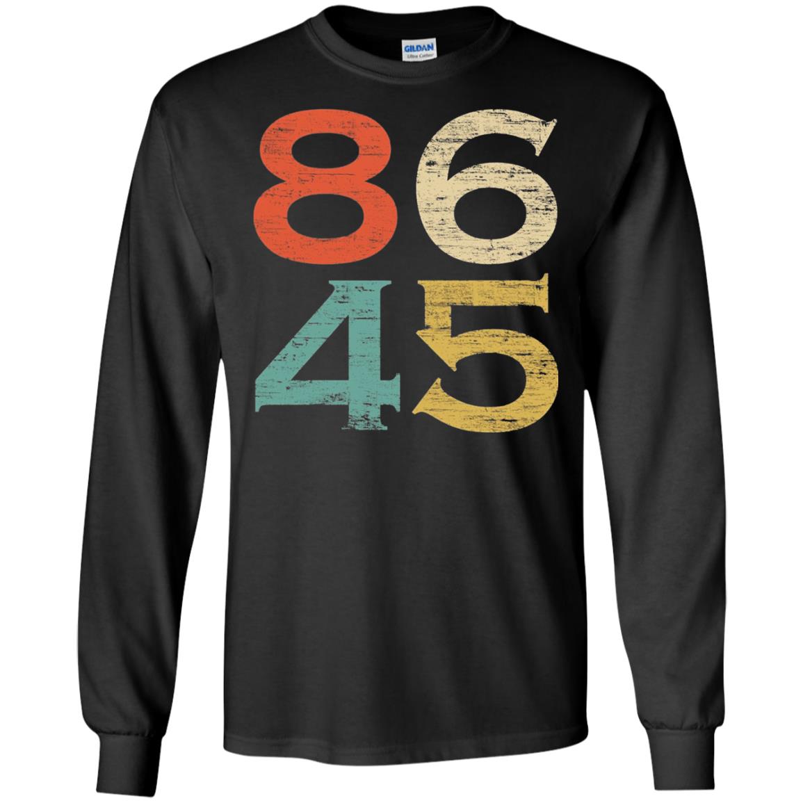 Classic Vintage Style 86 45 Anti Trump T-shirt Black