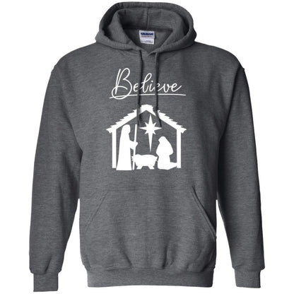 Christian Christmas T-shirt Believe Jesus Celebrate Dark Heather