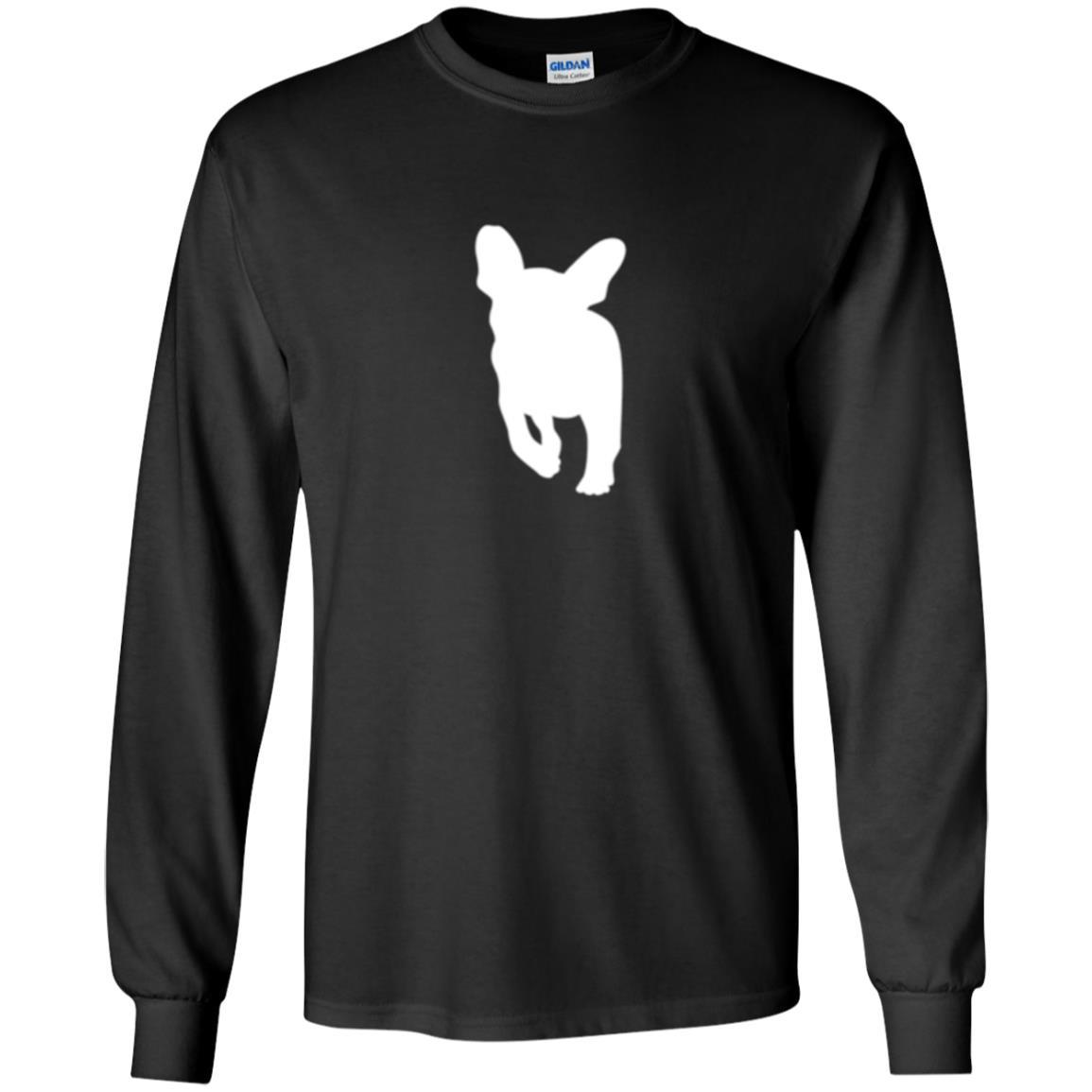 French Bulldog T-shirt White Silhouette Of Puppy Black
