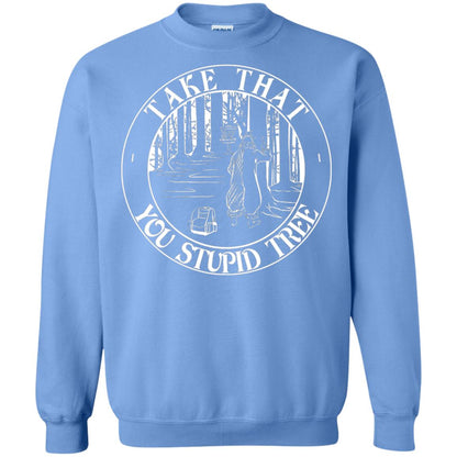 Take That Stupid Tree Funny Disc Golf T-shirt Carolina Blue