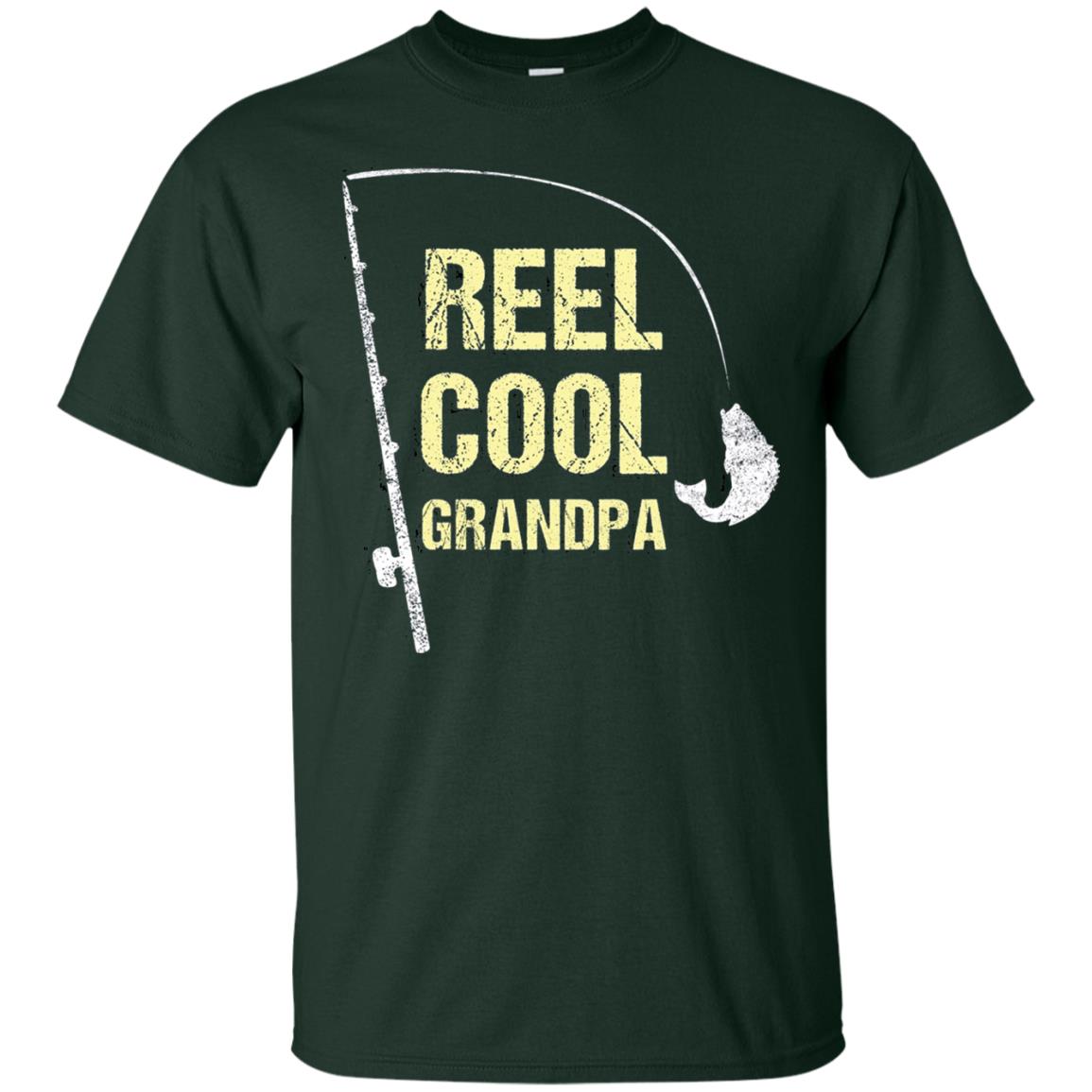 Reel Cool Grandpa Fisherman T-shirt Forest