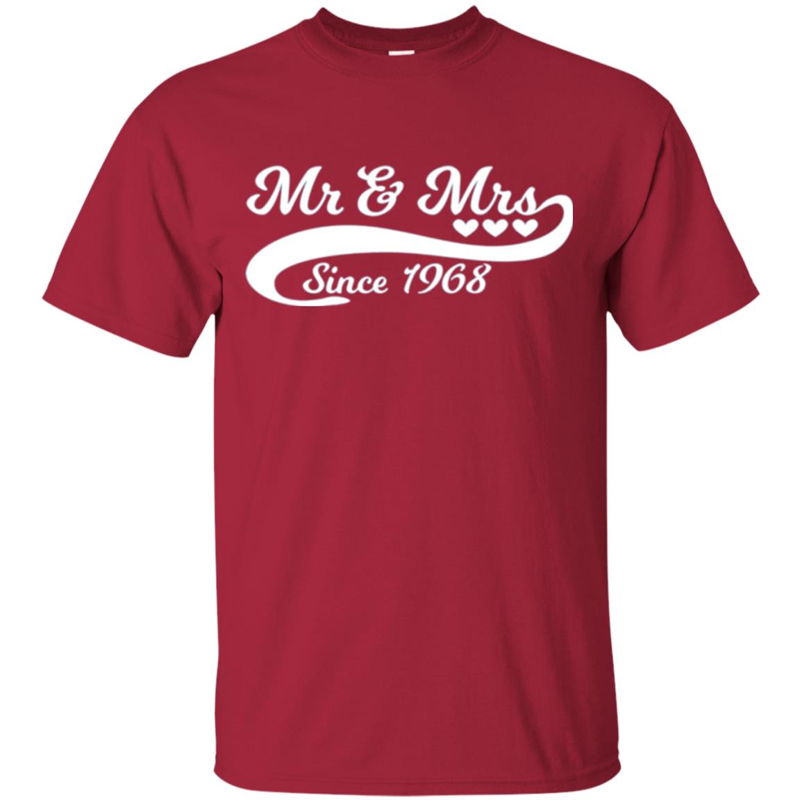 Mr And Mrs Since 1968 50th Wedding Anniversary T-shirt Cardinal