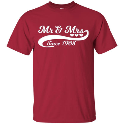 Mr And Mrs Since 1968 50th Wedding Anniversary T-shirt Cardinal