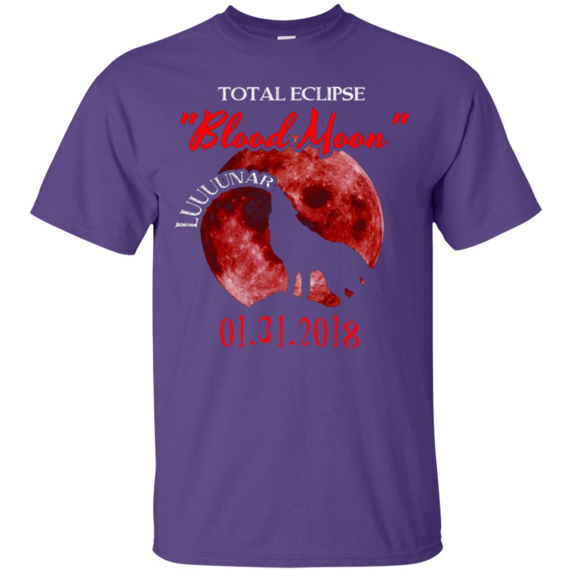 Eclipse T-shirt Total Eclipse Luuuunar Blood Moon Purple