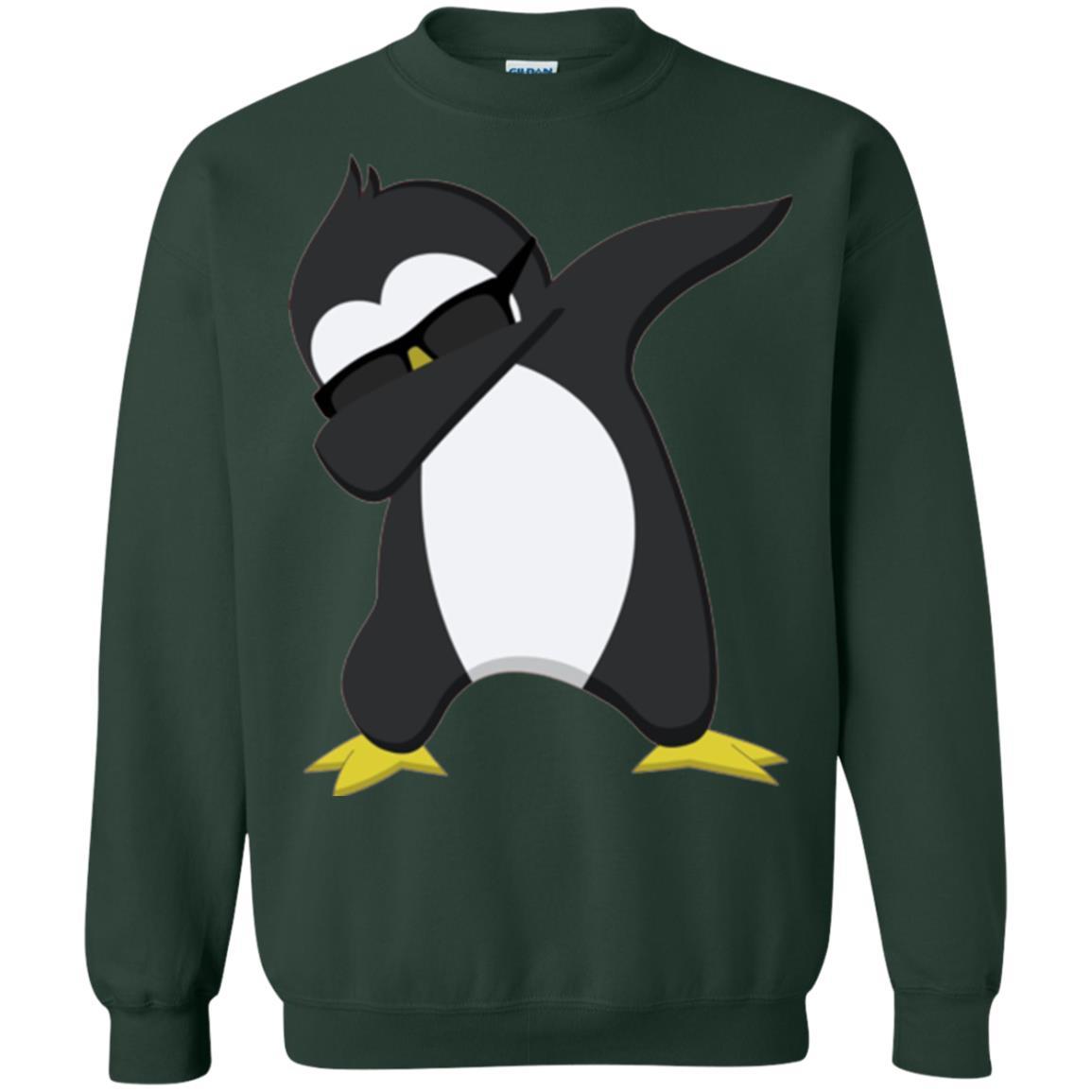 Christmas T-shirt Dabbing Penguin T-shirt Forest Green