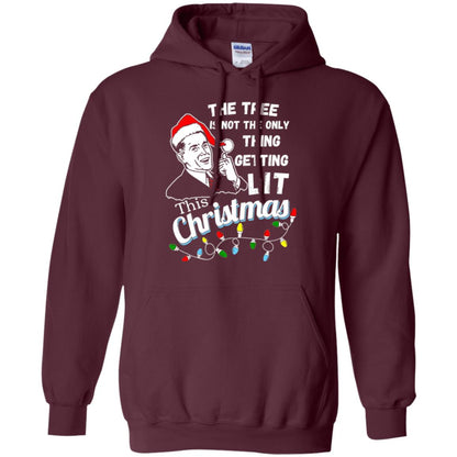 Christmas T-shirt The Tree Isn_t The Only Thing Getting Lit This Christmas Maroon