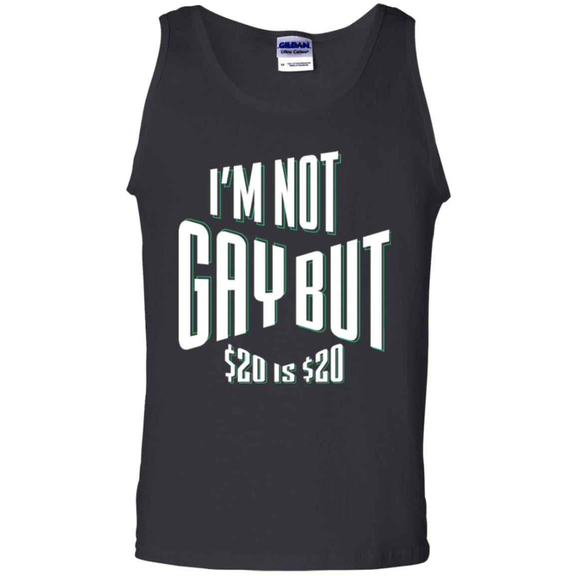 Funny Bi-curious Bachelor Humor Party T-shirt I'm Not Gay But $20 Is $20 Black