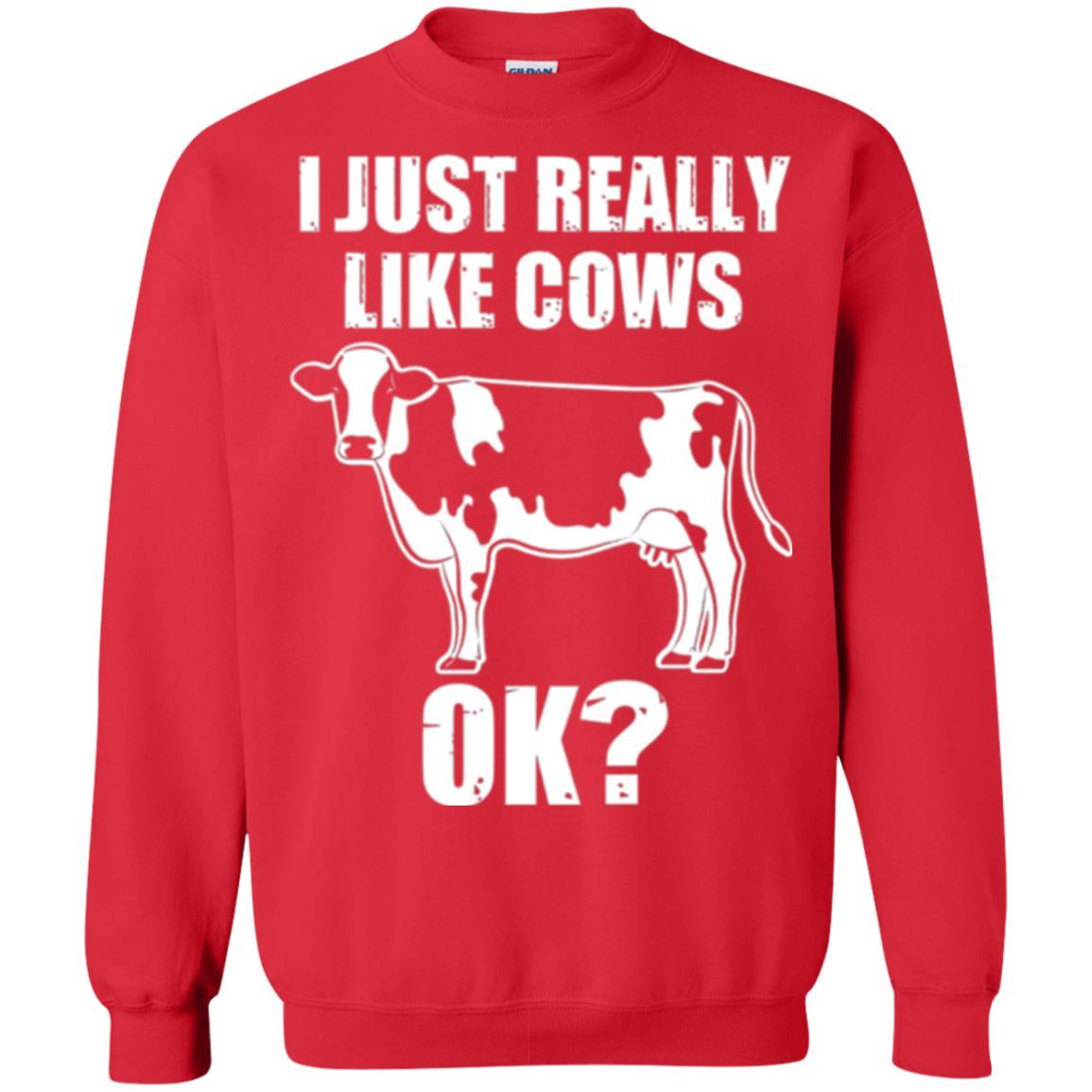 Cow Lover T-shirt I Just Really Like Cows Ok Red