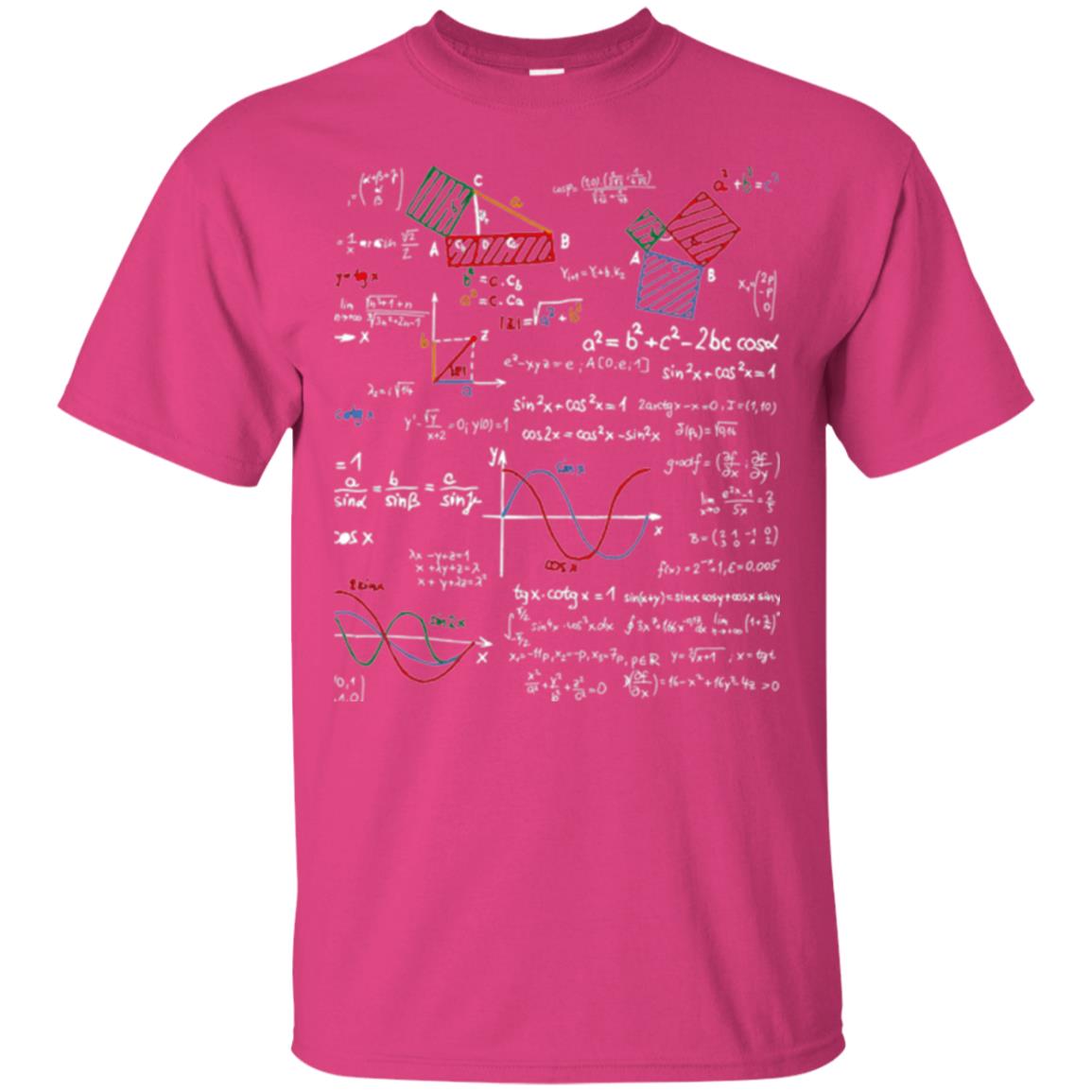 Math Lover T-shirt Formulas Cheat Sheet Heliconia