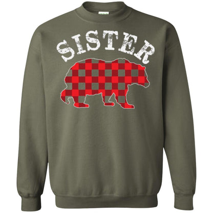 Family T-shirt Red Plaid Sister Bear Military Green