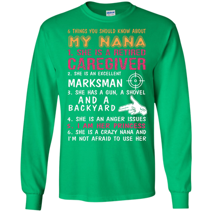 Family T-Shirt 6 Things You Should Know About My Nana Irish Green