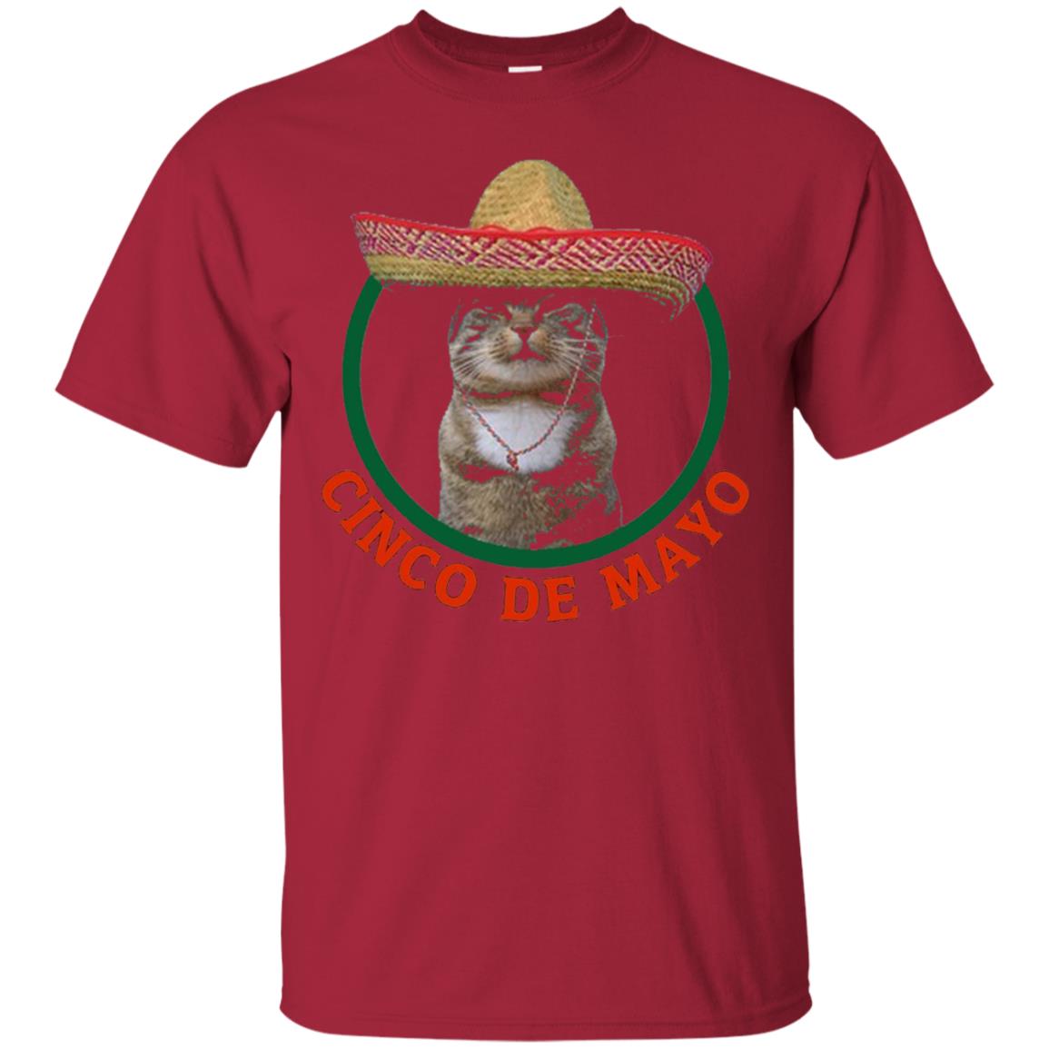 Cinco De Mayo Kitty Cat Funny Cute Meow Sombrero T-shirt Cardinal