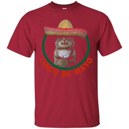 Cinco De Mayo Kitty Cat Funny Cute Meow Sombrero T-shirt Cardinal