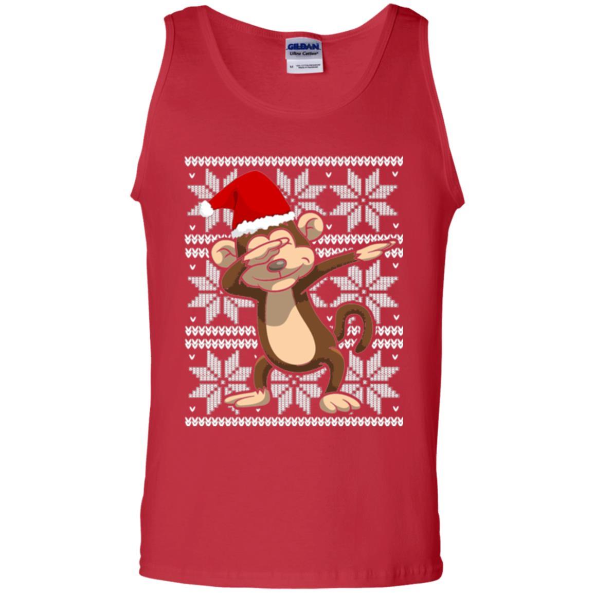 Christmas T-shirt Dabbing Monkey Red