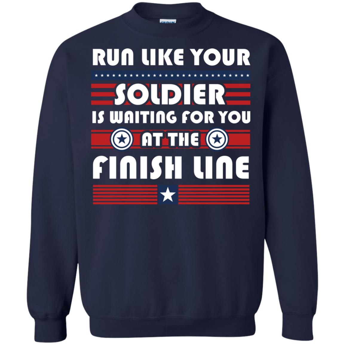 Soldier T-shirt Run Like Your Soldier Is Waiting For You At The Finish Line Navy