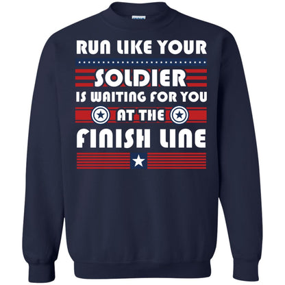 Soldier T-shirt Run Like Your Soldier Is Waiting For You At The Finish Line Navy
