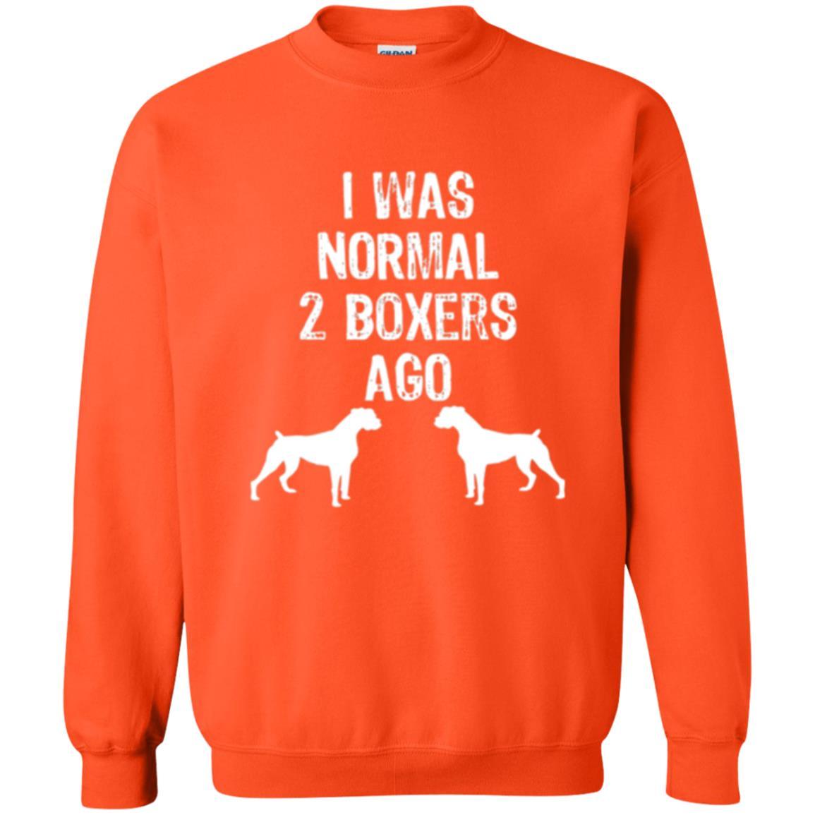 Dog Lover T-shirt I Was Normal 2 Boxers Ago Orange