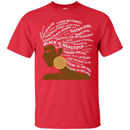 Black Is Beautiful Black History Month Word Art T-shirt Red