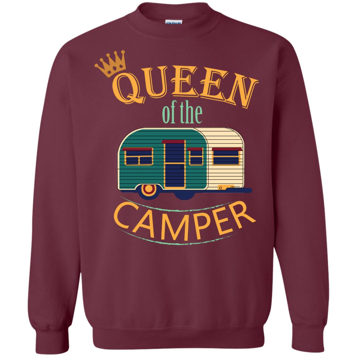 Queen Of The Camper Camping Lover Shirt Maroon