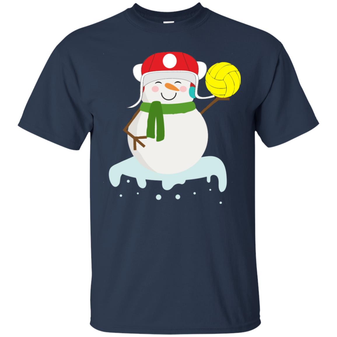 Snowman Play Waterpolo Sport X-mas Shirt Navy