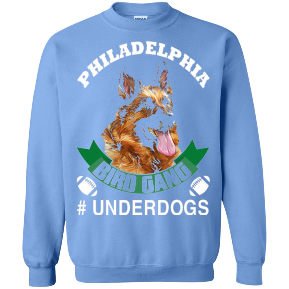 Football Lover T-shirt Philadelphia Bird Gang Underdogs 2018 Carolina Blue