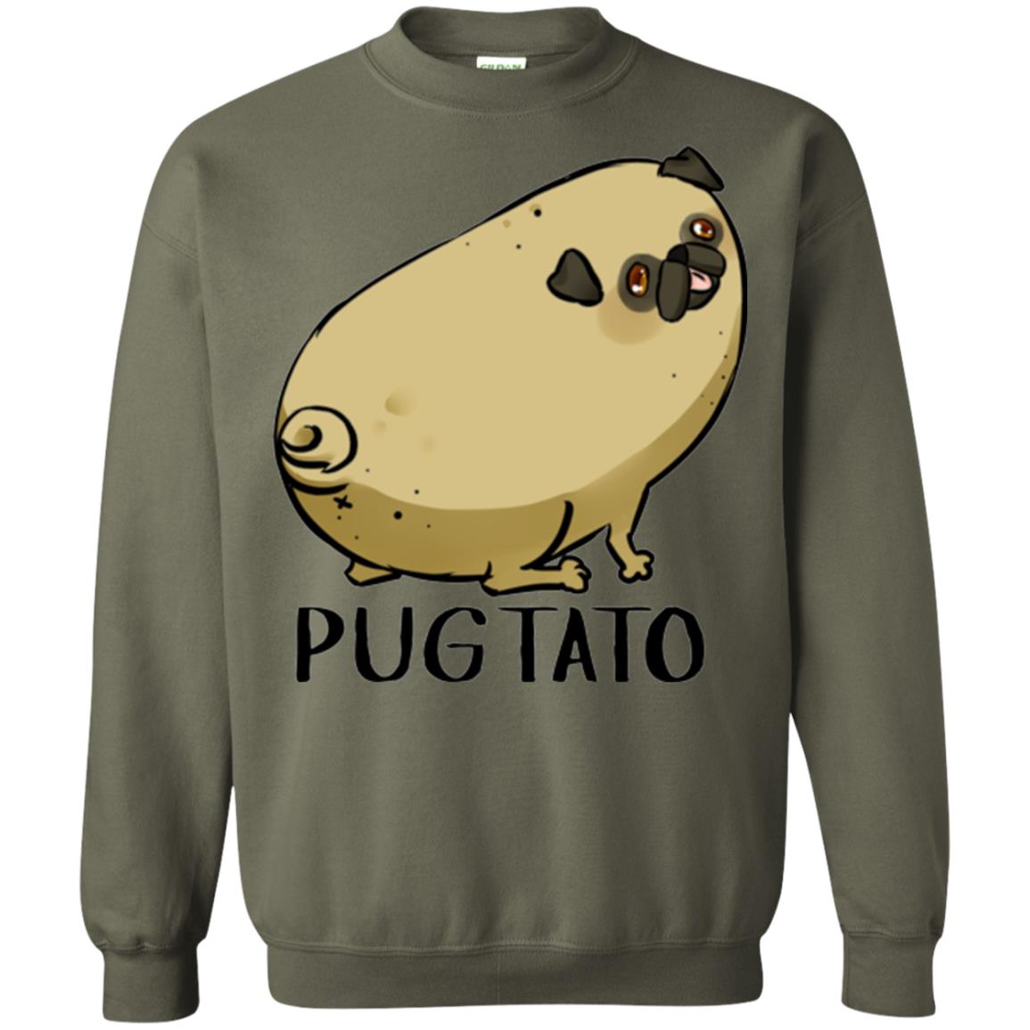 Dog Lovers T-shirt Pugtato Military Green