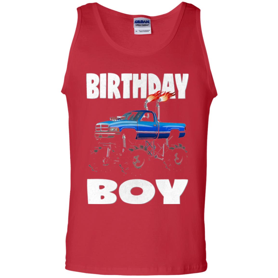 Monster Truck T-shirt Birthday Boy Vintage Red