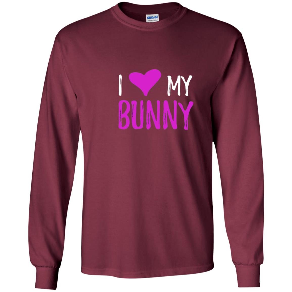 Bunny Rabbit Mom Shirt I Love My Bunny Maroon