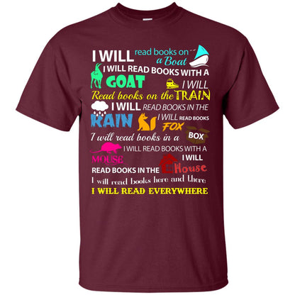 I Will Read Books On A Boat Bookworm T-shirt Maroon