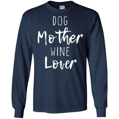 Dog Lover T-shirt Dog Mother Wine Lover T-shirt Navy