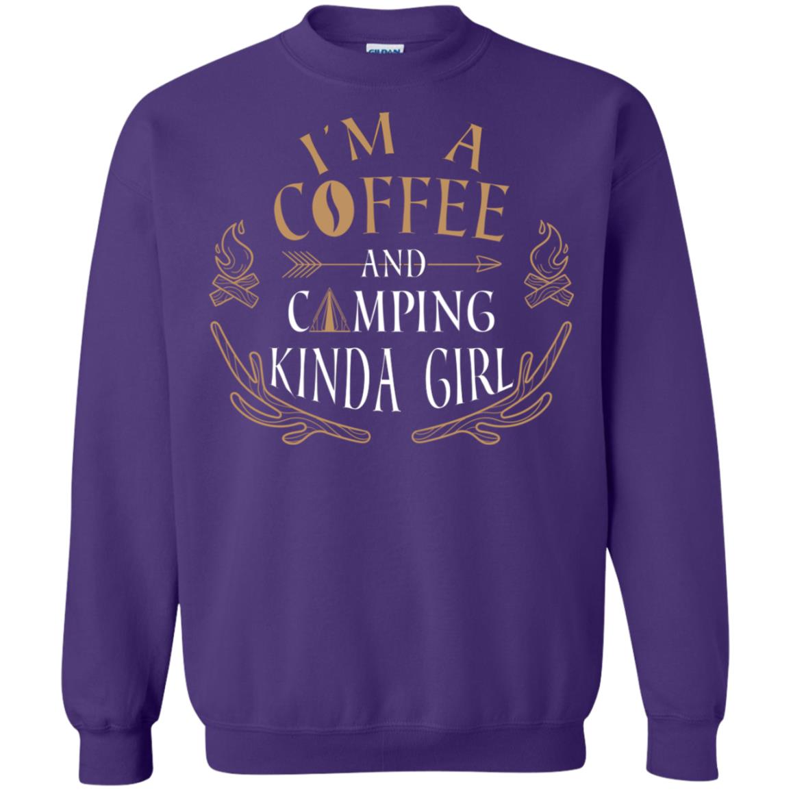 I'm A Coffee And Camping Kinda Girl Shirt Purple