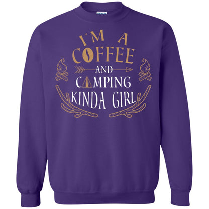 I'm A Coffee And Camping Kinda Girl Shirt Purple