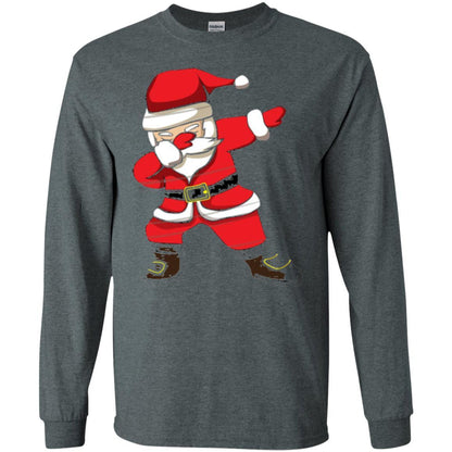 Christmas T-shirt Dabbing Santa Christmas T-shirt Dark Heather