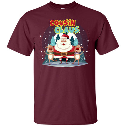 Cousin Claus Matching Family X-mas Gift Shirt Maroon