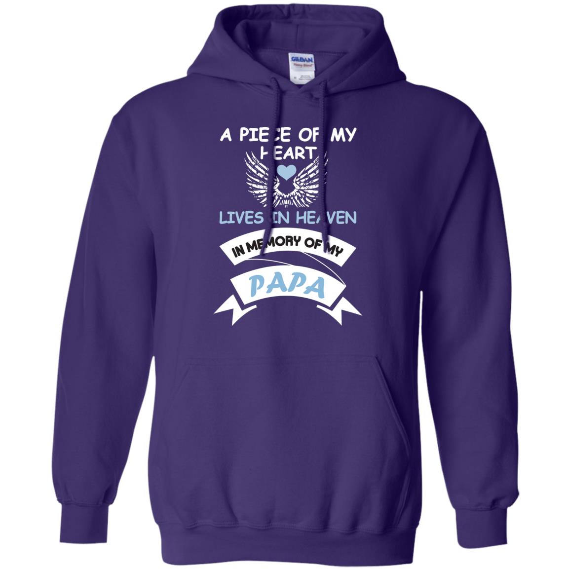 A Piece Of My Heart Lives In Heaven In Memory Of My Papa Shirt Purple