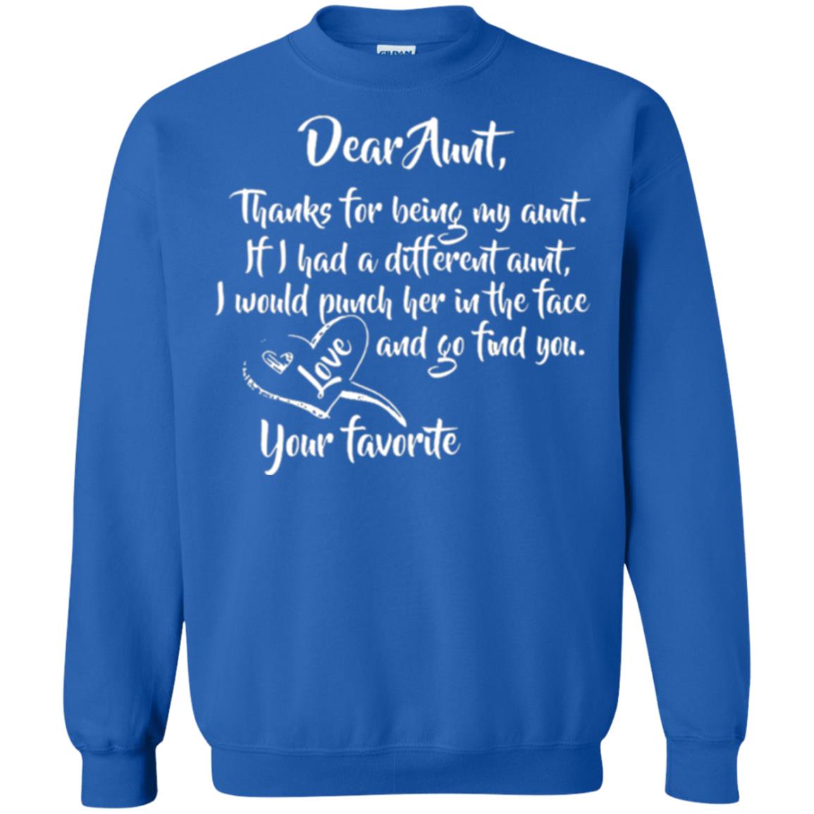 Family T-shirt Dear Aunt Thanks For Being My Aunt Royal
