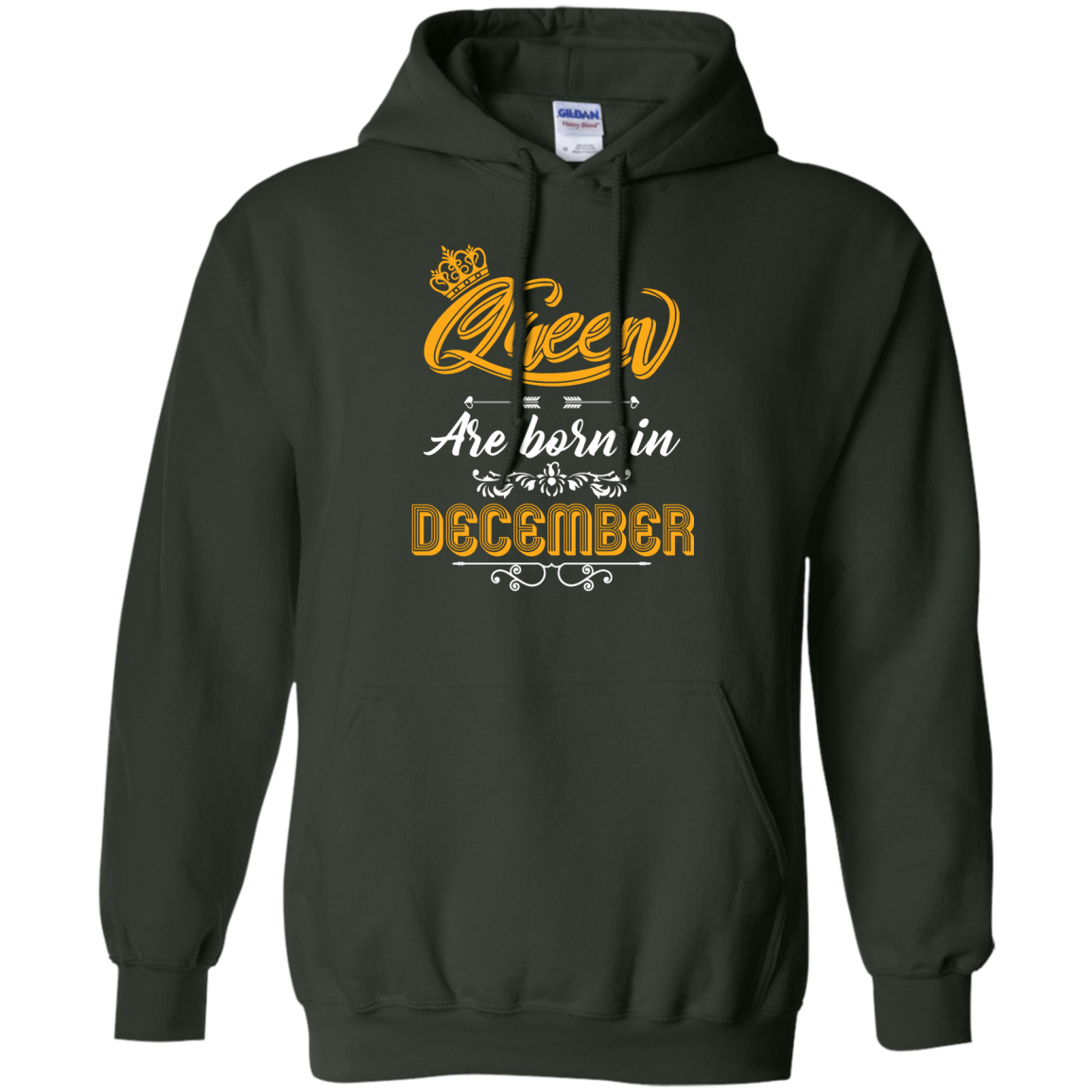 Brithday T-Shirt Queen Are Born In December Forest Green