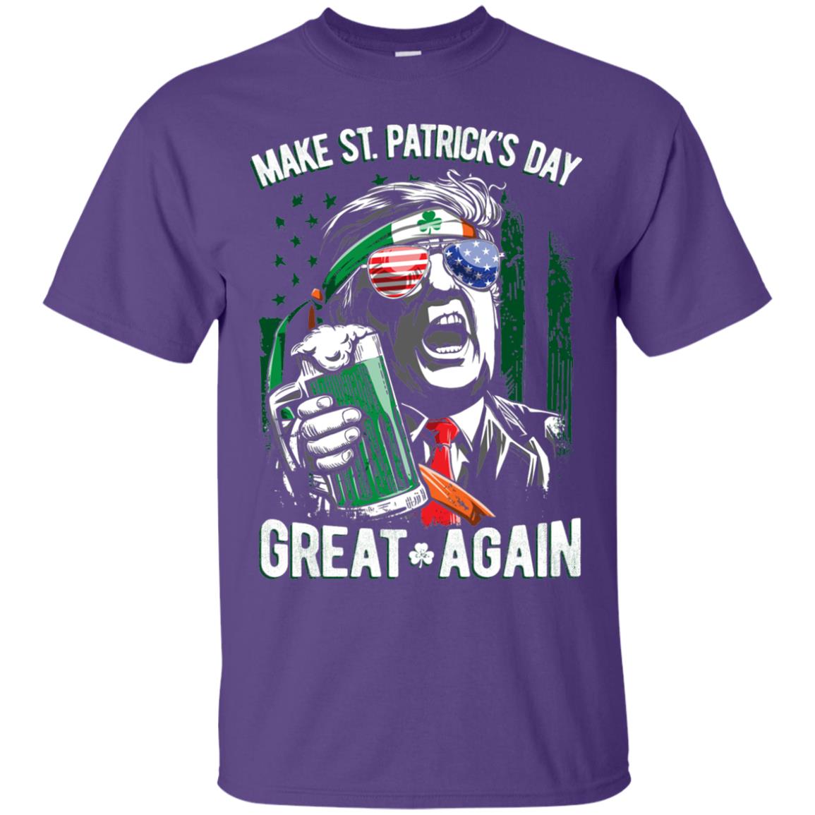Make St Patricks Day Great Again Trump Leprechaun T-shirt Purple