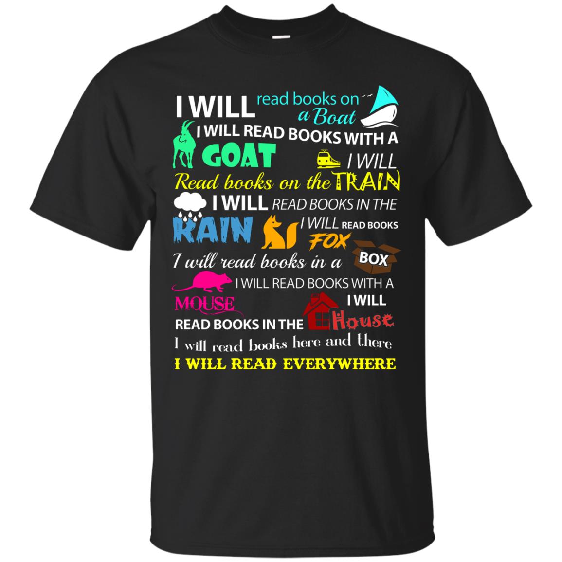 I Will Read Books On A Boat Bookworm T-shirt Black